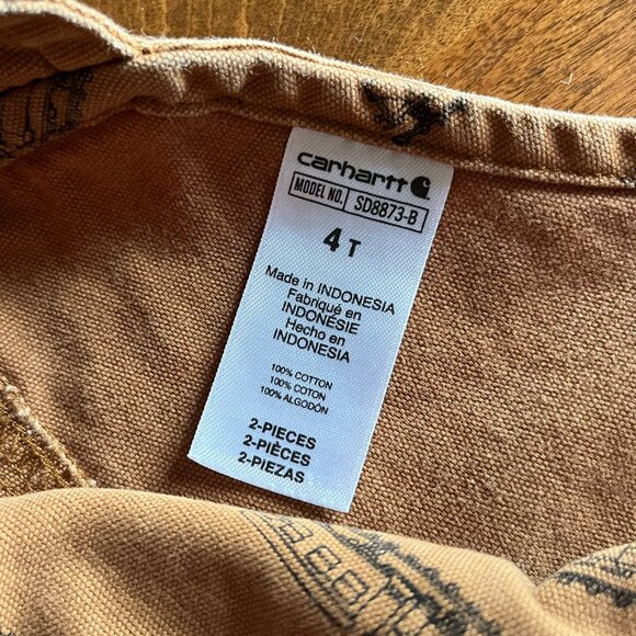 Carhartt tan train overalls 4T - Picture 3 of 9